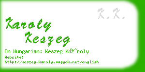 karoly keszeg business card